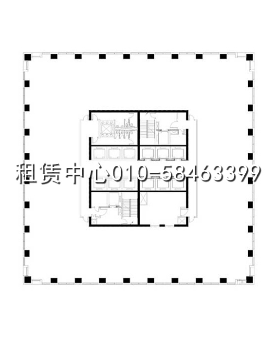 北京银泰中心标准层平面图